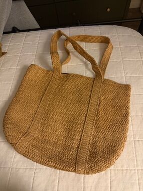 Braided Straw Tote Bag